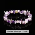 Bracciale elastico realizzato con pietre di ametista naturale viola irregolari - 5-8 mm / Ametista