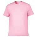 High-quality plain pink 205g ring-spun cotton round neck short sleeve summer T-shirt - Light Pink