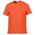 Bright orange 205g ring-spun cotton short-sleeved round neck T-shirt variant view - Orange