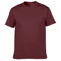 Premium plain maroon ring-spun cotton short sleeve crewneck T-shirt in burgundy - Chestnut