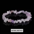 Bracciale elastico con perline di pietre frantumate di ametista naturale viola - 5-8 mm / Giada Viola