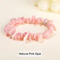 Bracciale elastico con perline irregolari in opale rosa naturale per un look quotidiano - 5-8 mm / Opale rosa