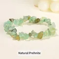 Bracciale elastico fatto a mano con perle di pietra naturale di prenite verde - 5-8 mm / Prehnite