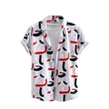 Men's loose Hawaiian shirt with creative 3D abstract digital print in red and black - 3XL / Tops / Red Black Lines (ESV-OVE3EC3)