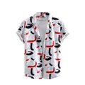 Men's loose Hawaiian short sleeve shirt with abstract red and black 3D print pattern. - 3XL / Tops / Red Black Lines (ESV-OVE3EC3)