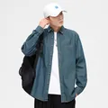 Chaqueta de camisa vaquera lavada azul clásica para hombre en estilo minimalista japonés - 39/M / Azul Fluorescente