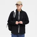 Camisa vaquera negra ajustada para hombre de algodón con costuras en contraste - 39/M / Negro