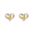 Elegant heart-shaped yellow crystal stud earrings crafted in S925 sterling silver - Citrine Heart Stud Earrings (EH0170-2)