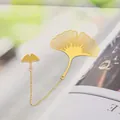 Elegant golden ginkgo leaf metal bookmark with hollow leaf vein design for book lovers. - Ginkgo