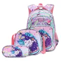 Purple unicorn school backpack 3-piece set for primary girls, featuring live music theme - Unicorn 3-Piece Set