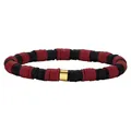 Red and black heishi bead stretch bracelet with a minimalist gold accent bead. - Red and Black Heishi Beads Gold Spacer Style (BJEW-SW00112-04)