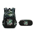 Dinosaur theme primary school student backpack and pencil case set - Jungle Dinosaur + Pencil Case