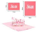 Biglietto 3D festa della mamma con fiori MOM Love you e biglietto d'auguri - Stile Lettera Love Mom