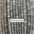Natural grey agate abacus beads for handmade DIY jewelry - 2*6mm (Approx. 148-170 Pcs) / Natural Grey Agate