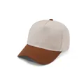Two-tone minimalist cotton five-panel baseball cap in beige and brown SKU variant - Adult 58cm / Beige/Coffee