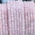 Natural pink rose quartz abacus rondelle beads 2x6mm for DIY handmade jewelry crafts - 2*6mm (Approx. 148-170 Pcs) / Natural Rose Quartz