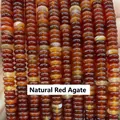Natural red agate abacus beads, 2x6mm flat disc spacers for DIY jewelry - 2*6mm (Approx. 148-170 Pcs) / Natural Red Agate