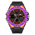 SANDA 6024 colorful digital sports watch with LED backlight and purple gradient bezel - Iridescent Purple (6008)
