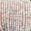 Natural pink opal abacus shape beads for handmade DIY bracelet and jewelry making crafts - 2*6mm (Approx. 148-170 Pcs) / Natural Pink Opal
