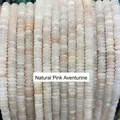 Natural pink aventurine abacus disc beads for DIY handmade jewelry and bracelets - 2*6mm (Approx. 148-170 Pcs) / Natural Pink Aventurine