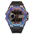 SAMDA illusion color waterproof sports digital watch with LED backlight and alarm - Iridescent Blue (6092)