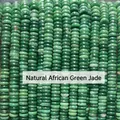 2x6mm natural green African jade abacus beads for DIY jewelry making and bracelets - 2*6mm (Approx. 148-170 Pcs) / Natural African Green Jade