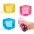 Transparenter Eiswürfel Antistress Quetschball Spielzeug in leuchtenden Farben - 4,5CM Einfarbig Transparent Würfel Squishy (OPP Beutel) Zufällige Farbe