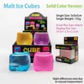 Farbenfrohes einfarbiges Malzzucker-Eiswürfel-Quetschspielzeug zum Stressabbau - 5CM Einfarbig Transparent Würfel Squishy (Box-Pack) Zufällige Farbe