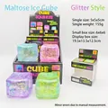 Farbenfroher Glitzer-Eiswürfel-Squishy zur Stressbewältigung und sensorischem Spiel. - 5CM Goldpulver Würfel Squishy (Box-Pack) Zufällige Farbe
