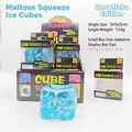 Durchscheinender blauer Schneeflocken-Eiswürfel-Quetschball mit Malzzucker-Füllung - 5CM Schneeflocke Würfel Squishy (Box-Pack) Zufällige Farbe