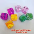 Bunter Malzzucker Wirbelmuster Slow-Rebound Würfel-Quetschspielzeug zum Stressabbau - 3CM Wirbelmuster Würfel Squishy (OPP Beutel) Zufällige Farbe