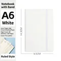 A6 wit PU-lederen notitieboek met elastische band, 80 vel 160 pagina's gelinieerd - Wit A6