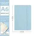 Premium Nordisches Blau A6 PU-Leder Notizbuch mit Gummiband und 160 linierten Seiten - Nordic Blau A6