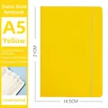 Yellow A5 PU leather notebook with elastic closure strap and lined pages - Yellow A5
