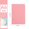 A6 pink PU leather journal notebook with elastic strap and 80 sheets lined paper - Pink A6