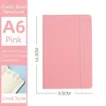 A6 rosa Notizbuch aus PU-Leder mit Gummiband und 80 Blatt linierte Seiten Papier - Rosa A6