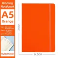 Premium orange A5 notebook with elastic band, PU leather cover, 80 sheets lined paper - Orange A5