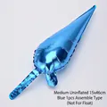 Detailed macro view of blue cone foil balloon piece for uninflated starburst decoration - 26-inch Waterdrop (Flat) / Blue