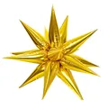 Globo de estrella explosiva dorado de 26 pulgadas con diseño de picos cónicos 4D - Lágrima De 26 Pulgadas - Oro (plano)
