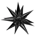 26-inch black 4D explosion star foil balloon with pointed cone sea urchin shape - 26-inch Waterdrop (Flat) / Black