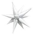 26-inch white explosion star foil balloon in a pointed cone waterdrop shape design - 26-inch Waterdrop (Flat) / Pearl White