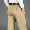 Premium khaki men's business casual trousers featuring a relaxed straight-leg fit design - 34 (Approx. 80kg/176lbs) / Khaki Regular (Suitable for Spring/Autumn)