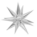 26-inch silver 3D explosion star foil balloon, multi-point urchin shape decoration - 40-inch Flat Exploding Star / Silver