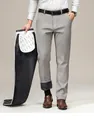 Pantaloni casual da uomo grigi di alta qualità con calda fodera in pile invernale - 34 / Pantaloni e gonne / Grigio Chiaro Foderato in Pile