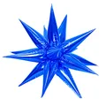 26-inch blue exploding star aluminum foil balloon with 3D multi-point cone spikes - 40-inch Flat Exploding Star / Sapphire Blue