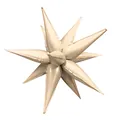 Large 26-inch exploding star foil balloon in champagne beige for elegant party decor - 40-inch Flat Exploding Star / Caramel color