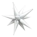 26-inch white foil explosion star balloon in a cone-shaped sea urchin design for party decor - 40-inch Flat Exploding Star / Pearl White
