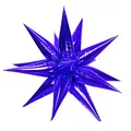 Vibrant 26-inch purple exploding star foil balloon with 4D cone spikes for party decor - 40-inch Flat Exploding Star / Purple