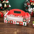Festliche rot-grüne Weihnachts-Süßigkeitsschachtel mit Griff und Fenster für Geschenke - S-76 (Tragbare Displaybox)