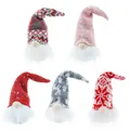 Set of 5 LED Christmas gnomes with varied knit hats for festive holiday decorations - 5 Pcs/Set